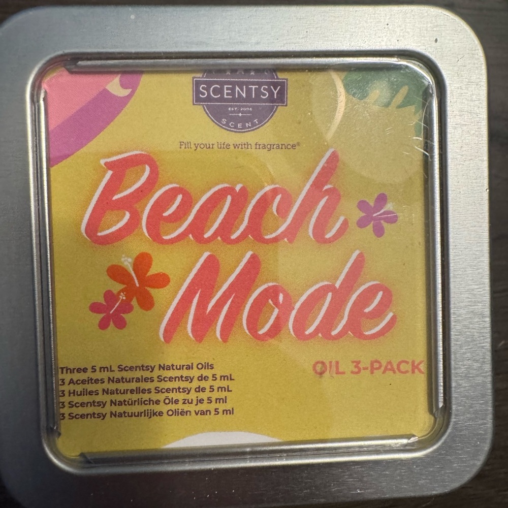 Brand new Scentsy Beach Mode Oil 3-Pack - Pink and Yellow